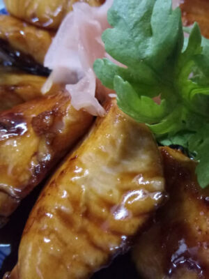 Teriyaki de salmón rosado