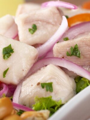 Cebiche de salmon rosado